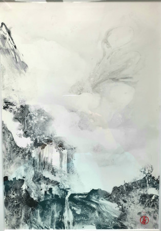 Omokage-V-encre de chine sur yupo-22/31cm-2021-Available